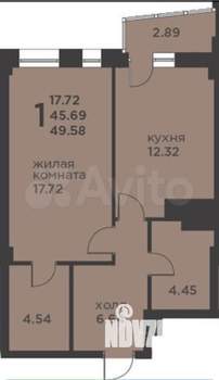 1-к квартира, вторичка, 49м2, 9/25 этаж
