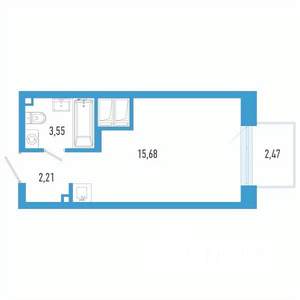 Студия квартира, вторичка, 22м2, 4/26 этаж