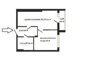 1-к квартира, вторичка, 43м2, 4/10 этаж