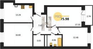 1-к квартира, вторичка, 35м2, 2/9 этаж
