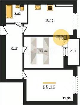 1-к квартира, вторичка, 38м2, 7/8 этаж