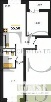 2-к квартира, вторичка, 56м2, 8/9 этаж