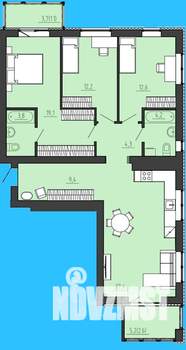 3-к квартира, вторичка, 102м2, 3/8 этаж
