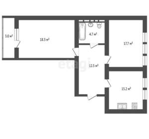 2-к квартира, вторичка, 66м2, 10/15 этаж