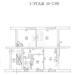 3-к квартира, вторичка, 58м2, 1/3 этаж