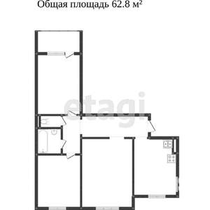 3-к квартира, вторичка, 62м2, 9/9 этаж
