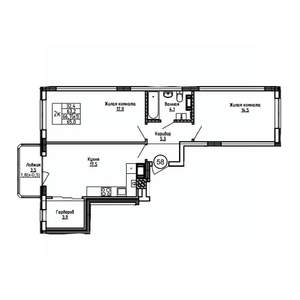 2-к квартира, вторичка, 65м2, 4/9 этаж
