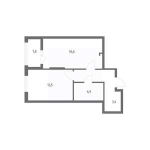 1-к квартира, вторичка, 46м2, 4/8 этаж