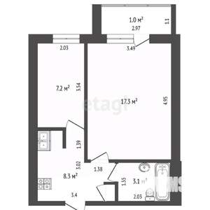 2-к квартира, вторичка, 36м2, 3/5 этаж