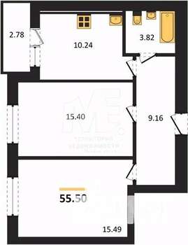 2-к квартира, вторичка, 56м2, 7/9 этаж