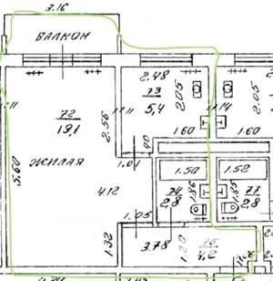 1-к квартира, вторичка, 32м2, 5/5 этаж