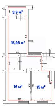 2-к квартира, вторичка, 61м2, 10/10 этаж