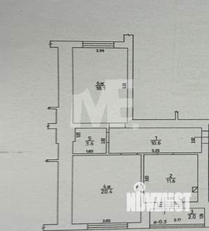 2-к квартира, вторичка, 68м2, 9/10 этаж