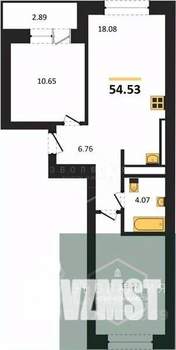 2-к квартира, вторичка, 55м2, 1/9 этаж
