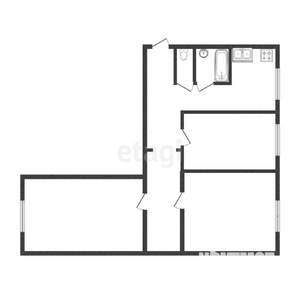 3-к квартира, вторичка, 59м2, 1/6 этаж