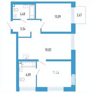 2-к квартира, вторичка, 61м2, 5/26 этаж