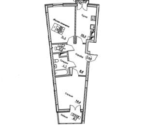 2-к квартира, вторичка, 57м2, 6/7 этаж