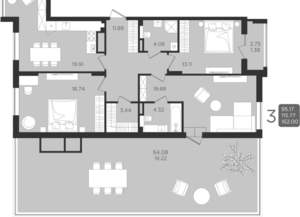 Студия квартира, вторичка, 116м2, 2/9 этаж