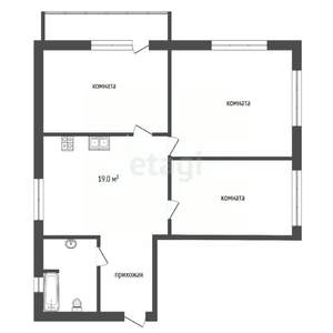 3-к квартира, вторичка, 85м2, 2/4 этаж