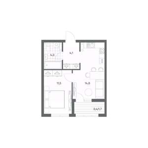 1-к квартира, вторичка, 36м2, 5/18 этаж