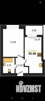 1-к квартира, сданный дом, 33м2, 3/4 этаж