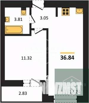 1-к квартира, вторичка, 37м2, 9/9 этаж