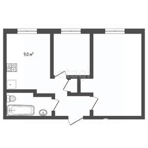 2-к квартира, вторичка, 35м2, 1/4 этаж