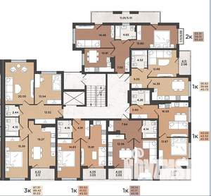 3-к квартира, сданный дом, 89м2, 2/8 этаж