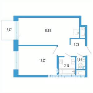 1-к квартира, вторичка, 38м2, 7/26 этаж