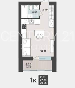 Студия квартира, вторичка, 30м2, 9/10 этаж