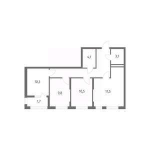 3-к квартира, строящийся дом, 71м2, 8/8 этаж