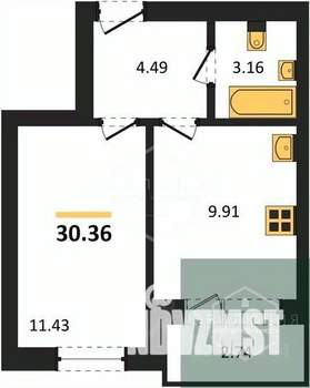 1-к квартира, вторичка, 30м2, 7/9 этаж