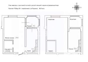 2-к квартира, вторичка, 66м2, 5/5 этаж