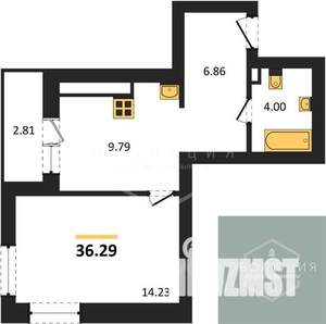 1-к квартира, вторичка, 36м2, 2/9 этаж
