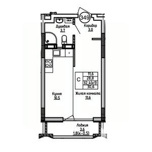 Студия квартира, вторичка, 31м2, 8/9 этаж
