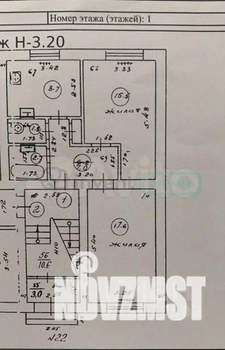 2-к квартира, вторичка, 54м2, 1/3 этаж