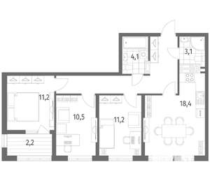 3-к квартира, вторичка, 75м2, 7/8 этаж