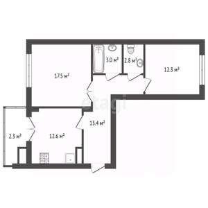 2-к квартира, вторичка, 64м2, 7/11 этаж