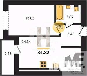 1-к квартира, вторичка, 35м2, 8/10 этаж