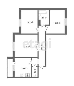 3-к квартира, вторичка, 83м2, 12/12 этаж
