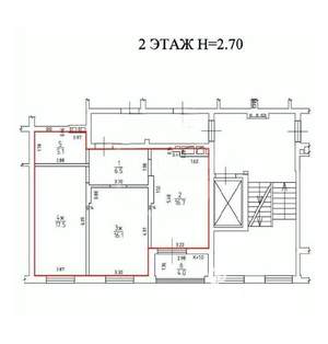2-к квартира, сданный дом, 62м2, 2/8 этаж