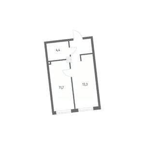 1-к квартира, строящийся дом, 34м2, 7/8 этаж