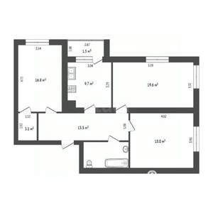 3-к квартира, вторичка, 86м2, 4/9 этаж