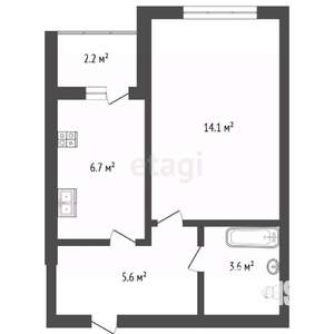 1-к квартира, вторичка, 32м2, 5/8 этаж