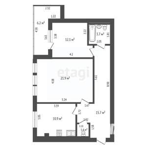 2-к квартира, вторичка, 66м2, 5/8 этаж