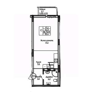 Студия квартира, вторичка, 35м2, 5/9 этаж