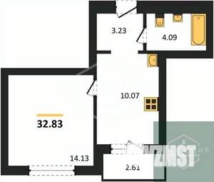 1-к квартира, вторичка, 33м2, 4/9 этаж