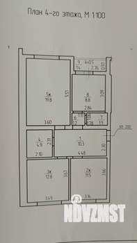 3-к квартира, вторичка, 71м2, 4/5 этаж