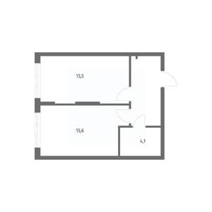 1-к квартира, строящийся дом, 42м2, 5/8 этаж