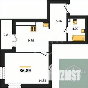 1-к квартира, вторичка, 37м2, 8/9 этаж